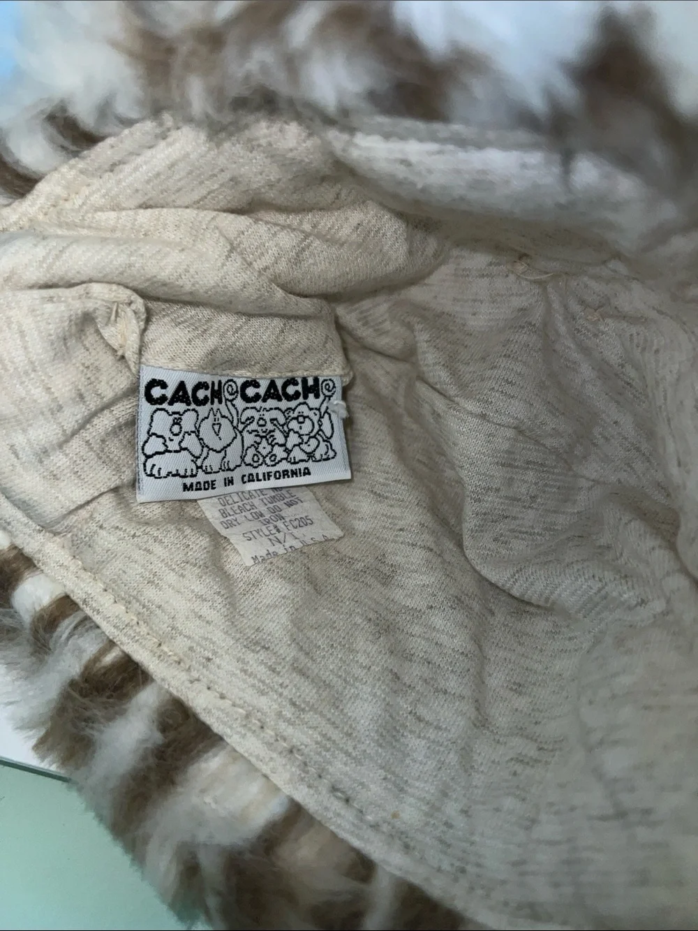 Cach Cach Plush Bear Hat for Baby- Cream and Brown N/I